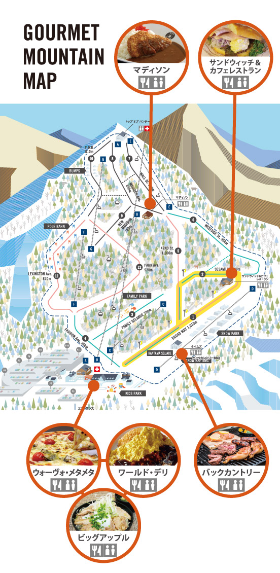 GOURMET MOUNTAIN MAP マディソン サンドウィッチ ウォーヴォ・メタメタ ワールド・デリ ビッグアップル