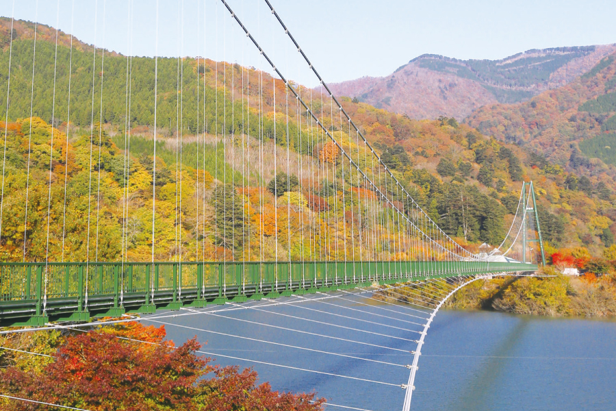 那須紅葉ゴンドラ近くのもみじ谷大つり橋